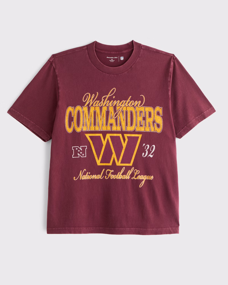 Abercrombie & Fitch Men's Washington Commanders Vintage-Inspired Graphic Tee in Dark Red-Commanders - Size XXXL | Abercrombie & Fitch (US)