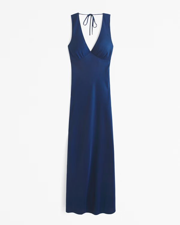 Women's Plunge Cowl Back Maxi Dress | Women's New Arrivals | Abercrombie.com | Abercrombie & Fitch (US)