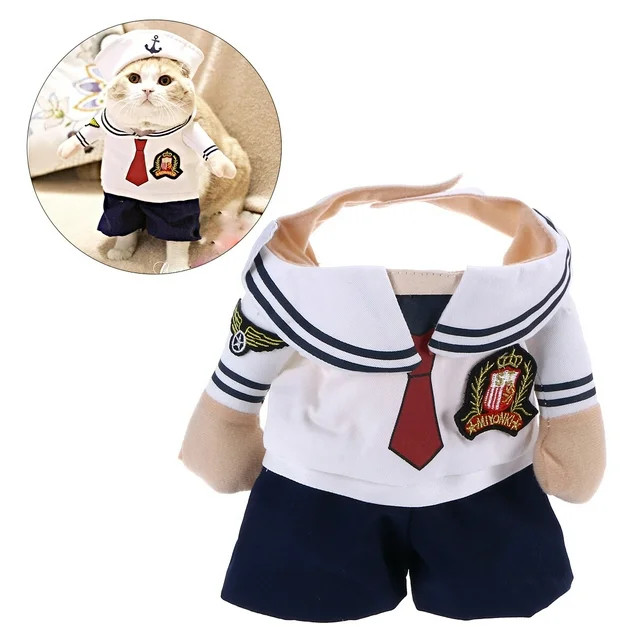 Pet Dog Christmas Costume Navy Suit with Sailor Hat for Small dogs Holiday - Size XL | Walmart (US)