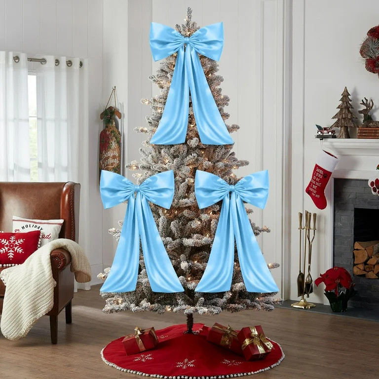 Apmemiss Extra Large Christmas Tree Bow 43 inch, Big Satin Ribbon Topper with Support for Xmas Tr... | Walmart (US)