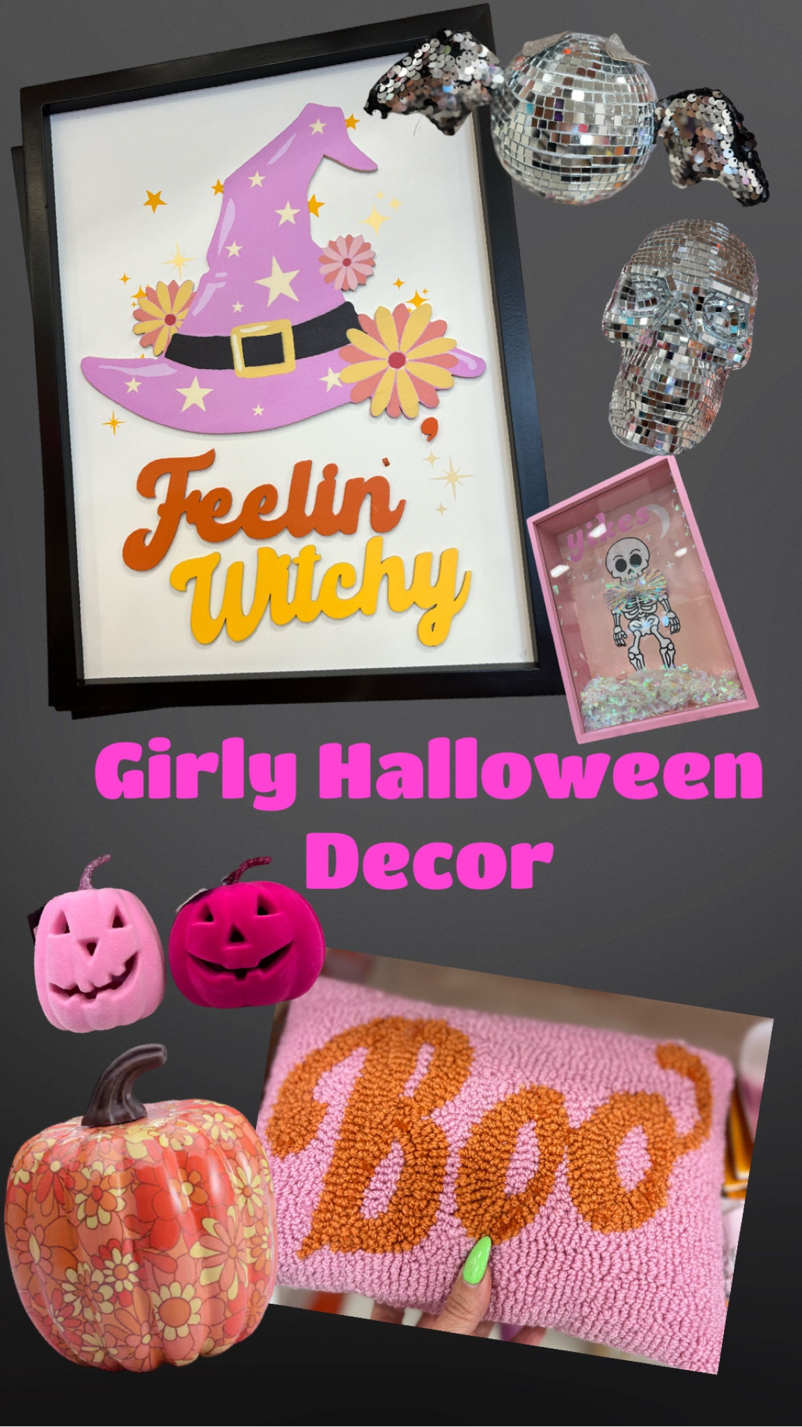 For those Girls who love Halloween!! 💕 👻 
•
#girly #halloweenlovers #halloweendecor #halloweenfinds #retrohalloween #halloweendecorations #halloweenpillows #pumpkins #pinkpumpkins #flockedpumpkins #discoballskull #discoballbat #pinkhalloweendecor #halloweenhome

#LTKHome #LTKFindsUnder50 #LTKSeasonal