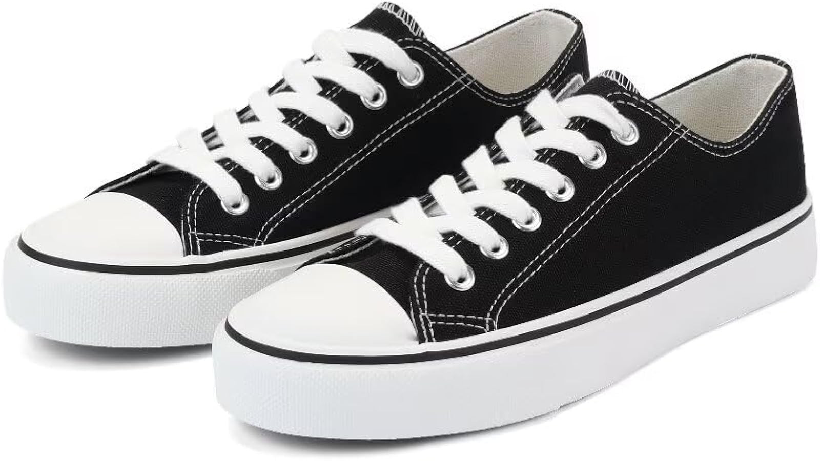 JUDIS Women’s Lace Up Canvas Shoes Low Top Fashion Sneakers Casual Tennis Walking Shoes | Amazon (US)