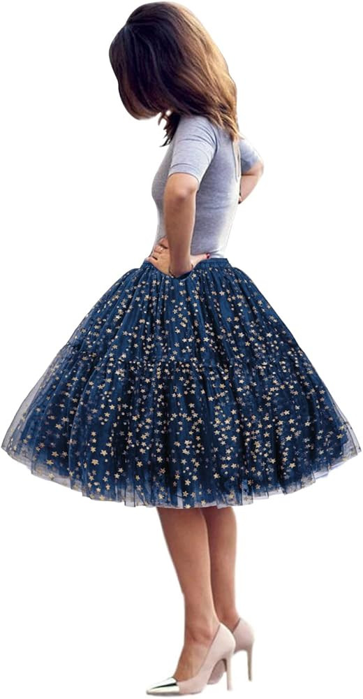 BABYONLINE D.R.E.S.S. Women Tutu Skirt Knee Tulle Skirt Petticoat Skirts Crinoline Rockabilly Tut... | Amazon (US)