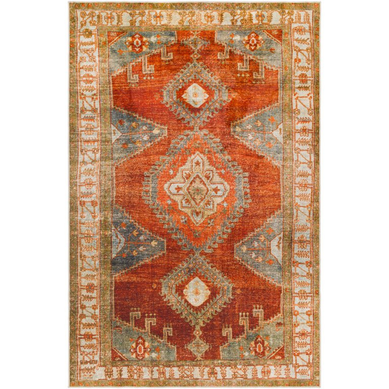 Art of Knot Leupp Rust Global 8' x 10' Machine Washable Area Rug - Walmart.com | Walmart (US)