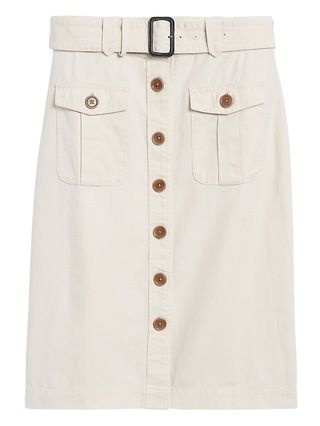 Petite Heritage Cotton-Linen Safari Skirt | Banana Republic (US)