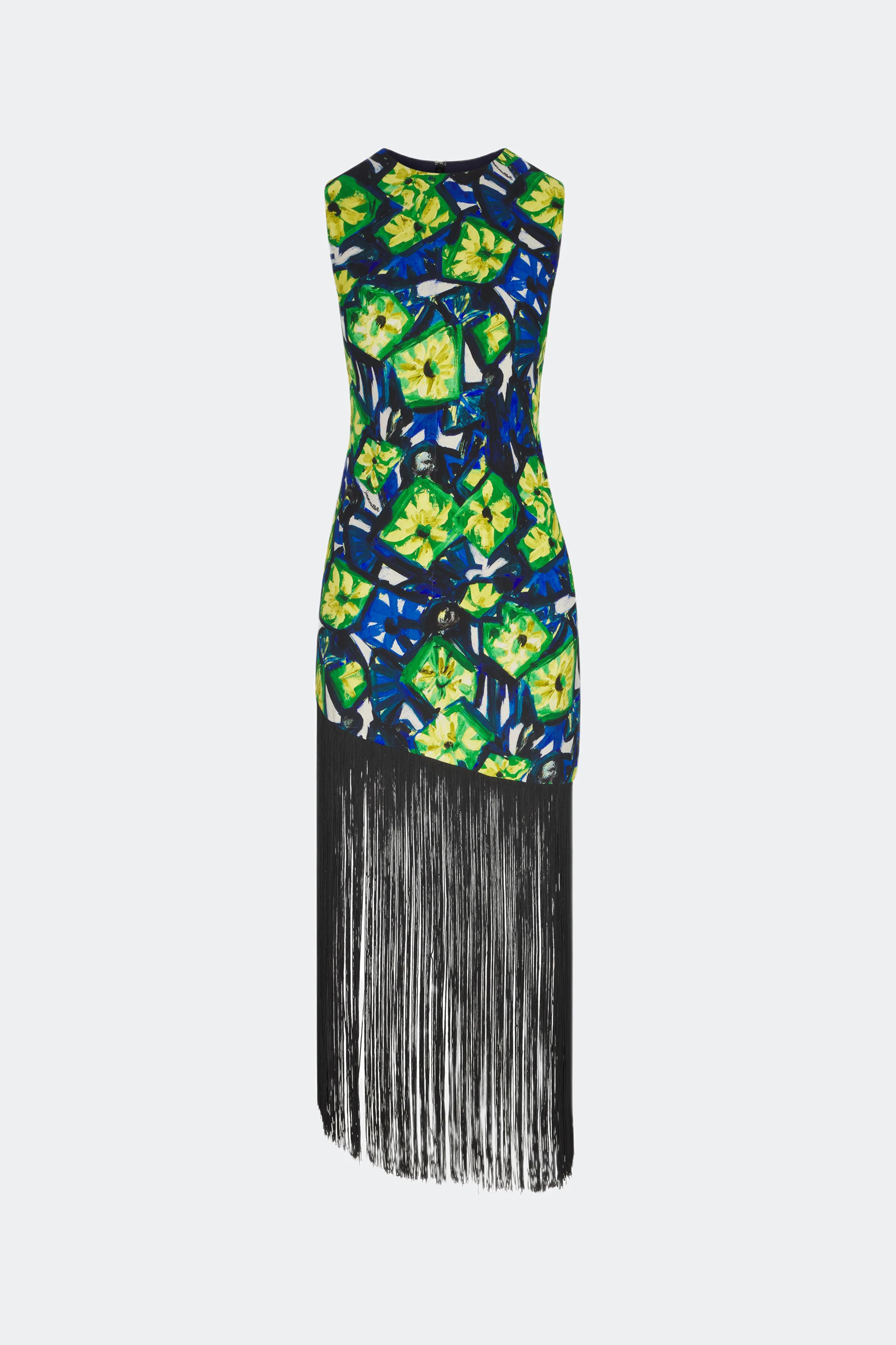 Casablanca Fringe Dress in Large Abstract Floral | SIMONMILLER | Simon Miller