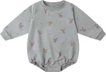 QUINCY MAE Moose Print Stretch Cotton Bodysuit | Nordstrom | Nordstrom