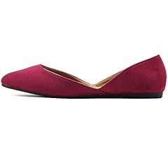 Ollio Women's Shoes Faux Suede Slip On Comfort Light Pointed Toe Ballet Flat | Amazon (US)