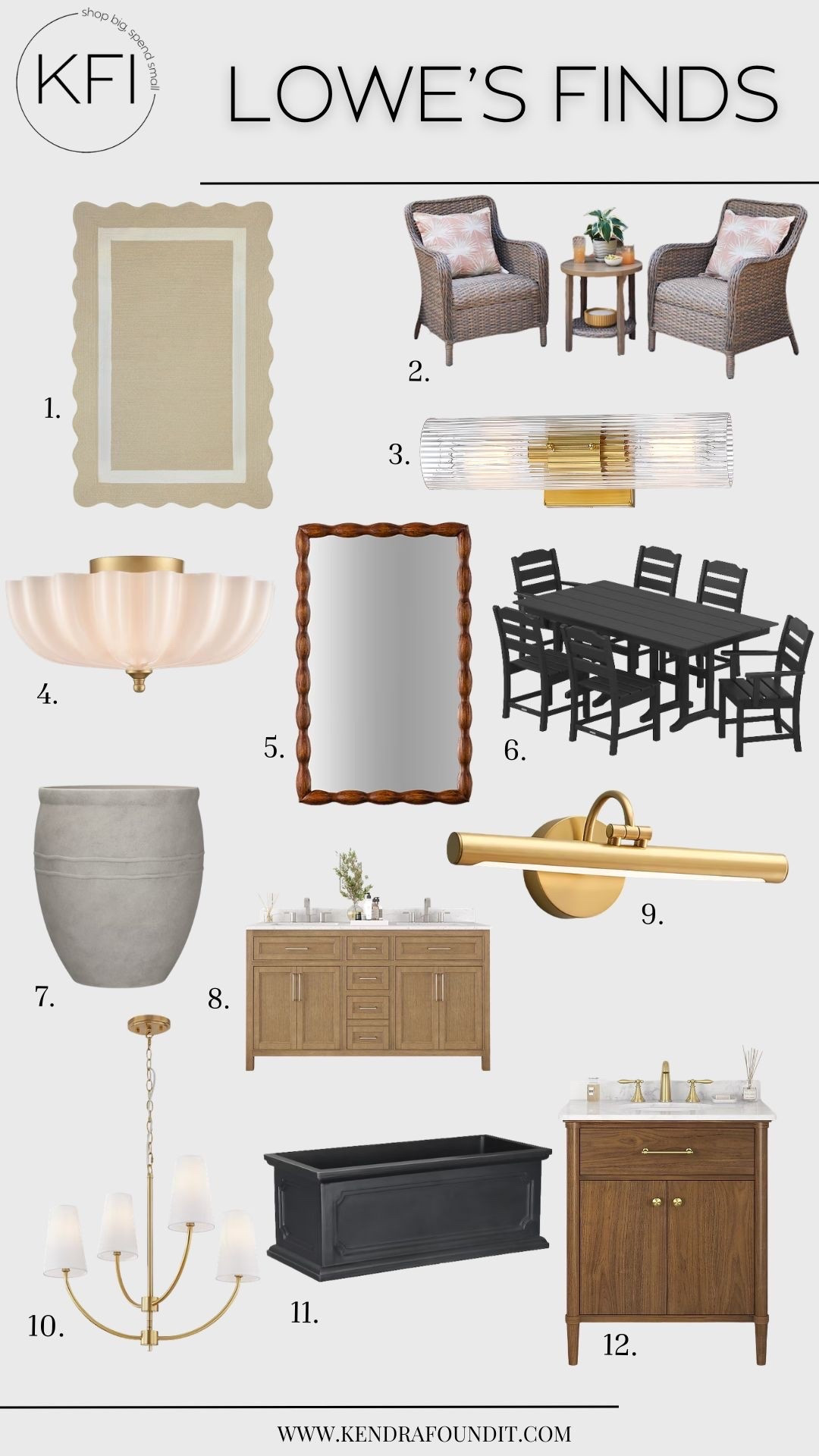 #ad If you're decorating on a budget, don't sleep on Lowe's. 👀 

I rounded up 12 of my favorite Lowe's finds that look way more expensive than they are, including designer-inspired lighting, scalloped decor, outdoor furniture, statement mirrors, planters, bathroom vanities, picture lights, and storage pieces that can instantly elevate your home.

My favorite category lately? Lowe's lighting. I've found the best affordable flush mount lights, a battery picture light, a vanity light, and chandeliers, including a gorgeous milk glass flush mount light that completely transformed my daughter's modern organic bedroom for under $100.

If you're looking for affordable home decor, modern organic decor, and budget-friendly home upgrades that make a big impact without a big price tag, this roundup is packed with some of my best finds.

Everything is linked here. ✨

#lowespartner @lowes

#LTKhome #LTKsale