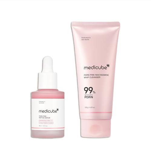 medicube PDRN Cleansing & Care Set: Salmon DNA PDRN Pink Peptide Serum and Pink Marshmallow Whip Cleanser | Amazon (US)