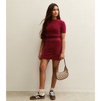 Girls' Dark Burgundy Fluffy Knit Top New Look | New Look (UK)