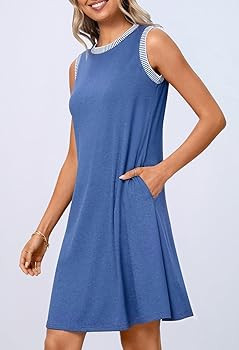 MEROKEETY Women's 2025 Summer Spring Casual Sundress Beach Vacation Sleeveless Tank Crewneck Cove... | Amazon (US)
