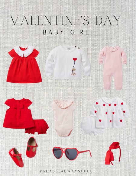 Valentine’s Day baby girl, Valentine’s Day outfit, baby Valentine’s Day, Janie and jack Valentine’s Day, spring baby clothes, heart sunglasses, baby bow, baby shoes. Callie Glass @glass_alwaysfull 

#LTKkids #LTKbaby #LTKSeasonal