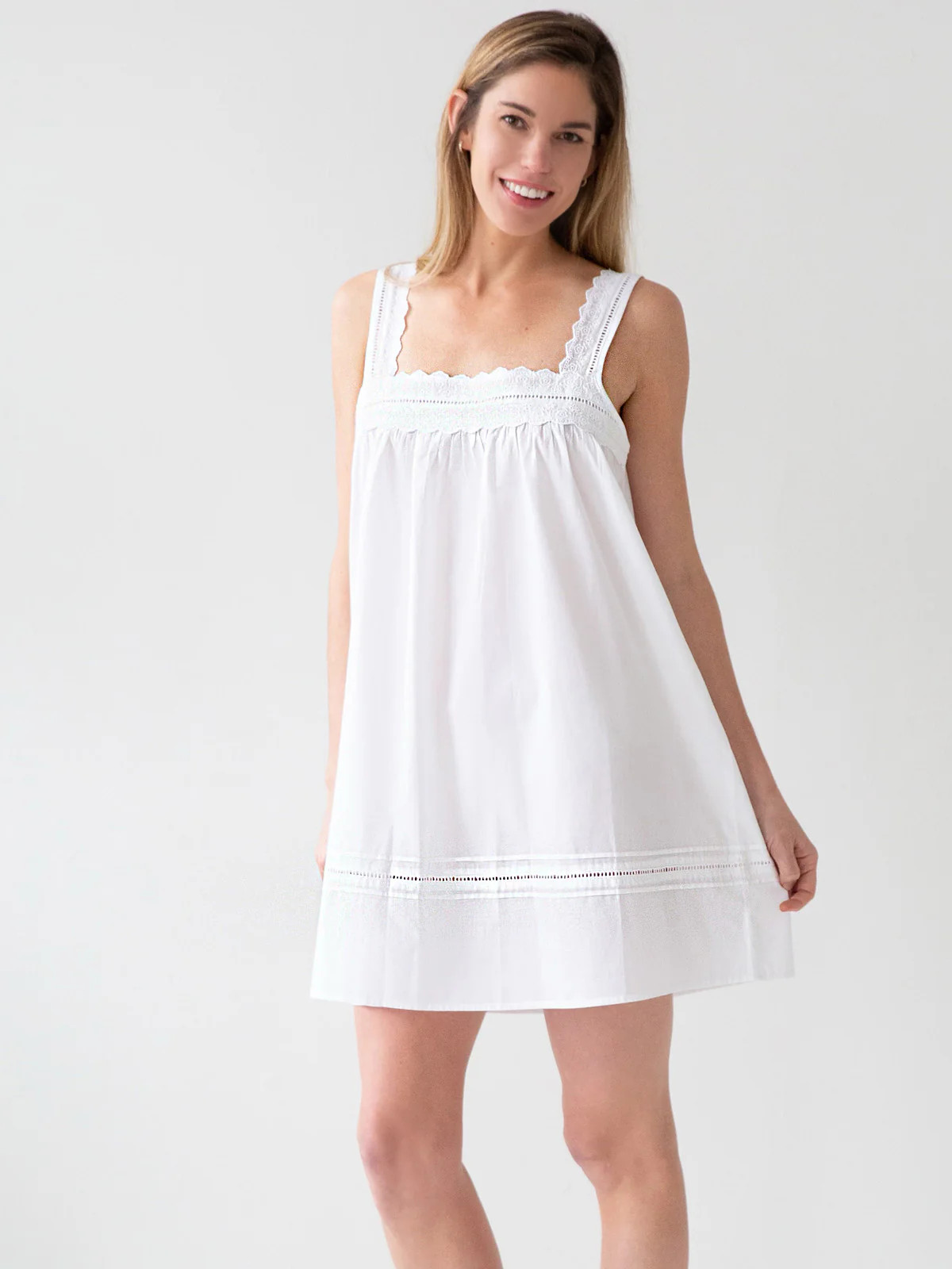 Maeve Ladies White Cotton Nightgown - Jacaranda Living | Jacaranda Living