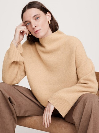 Double-Faced Cashmere Sweater with Vented Back | Banana Republic (US)