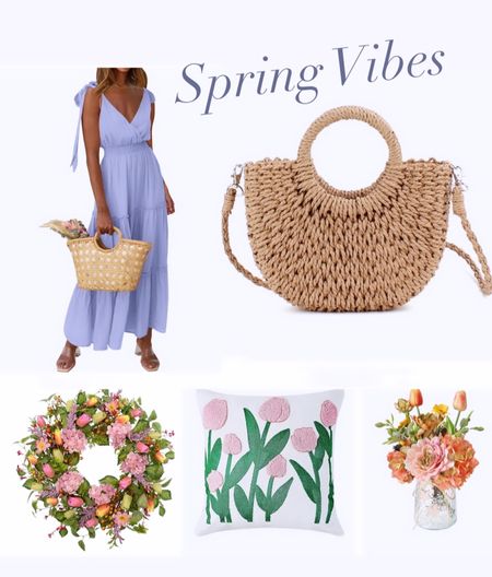 Spring outfit, spring dress, spring home decor, maxi dress, wreath 

#LTKSeasonal #LTKhome #LTKfindsunder100