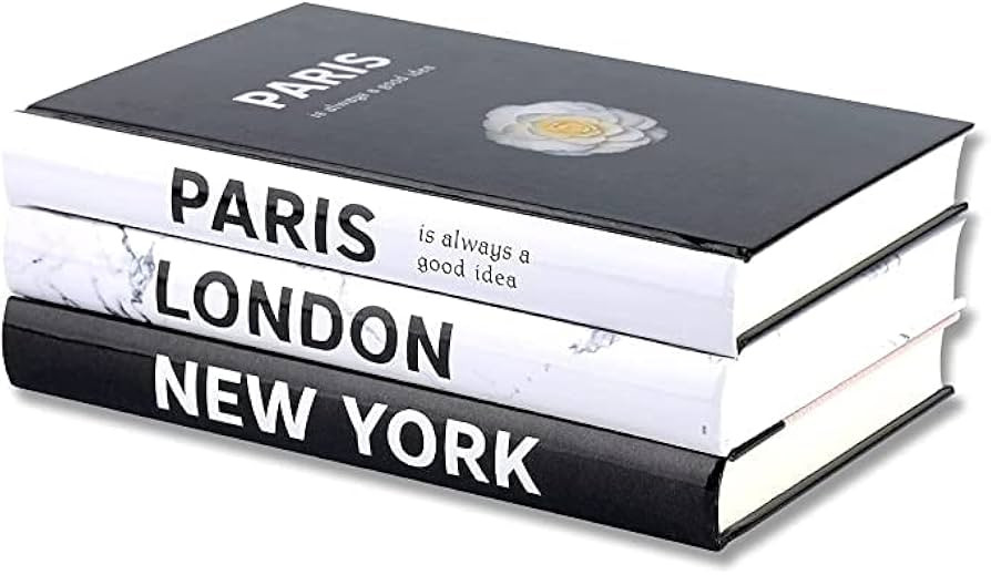 3 Pieces Fashion Decorative Book,Hardcover Modern Decorative Book Stack,Fashion Design Book Set,D... | Amazon (UK)