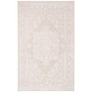 SAFAVIEH Reflection Cream/Ivory 5 ft. x 8 ft. Floral Border Area Rug RFT664D-5 | The Home Depot