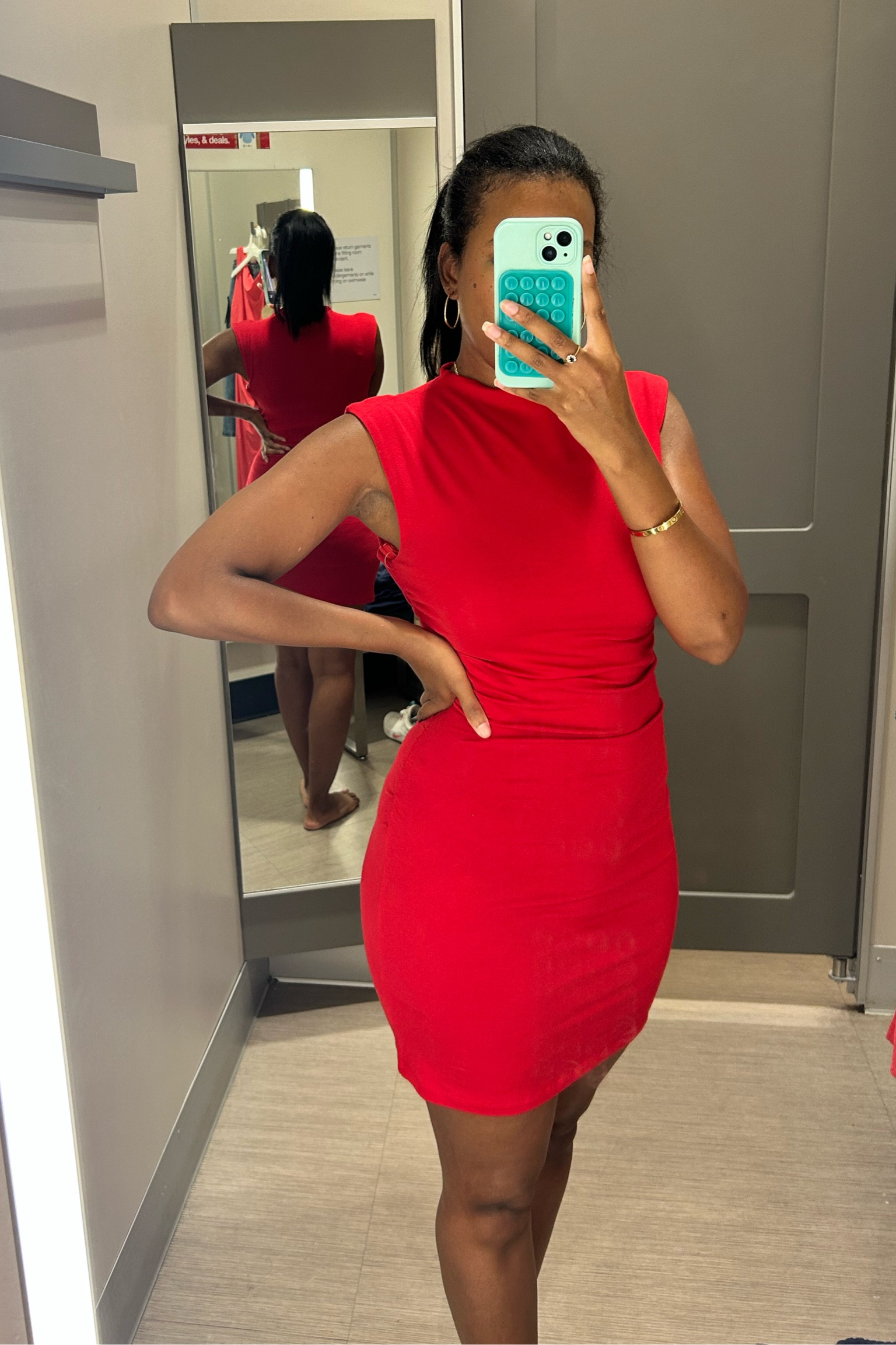 $20 Red mini dress 😍 
The material is sooo soft☁️ 
wearing size S

#LTKFindsUnder50 #LTKStyleTip