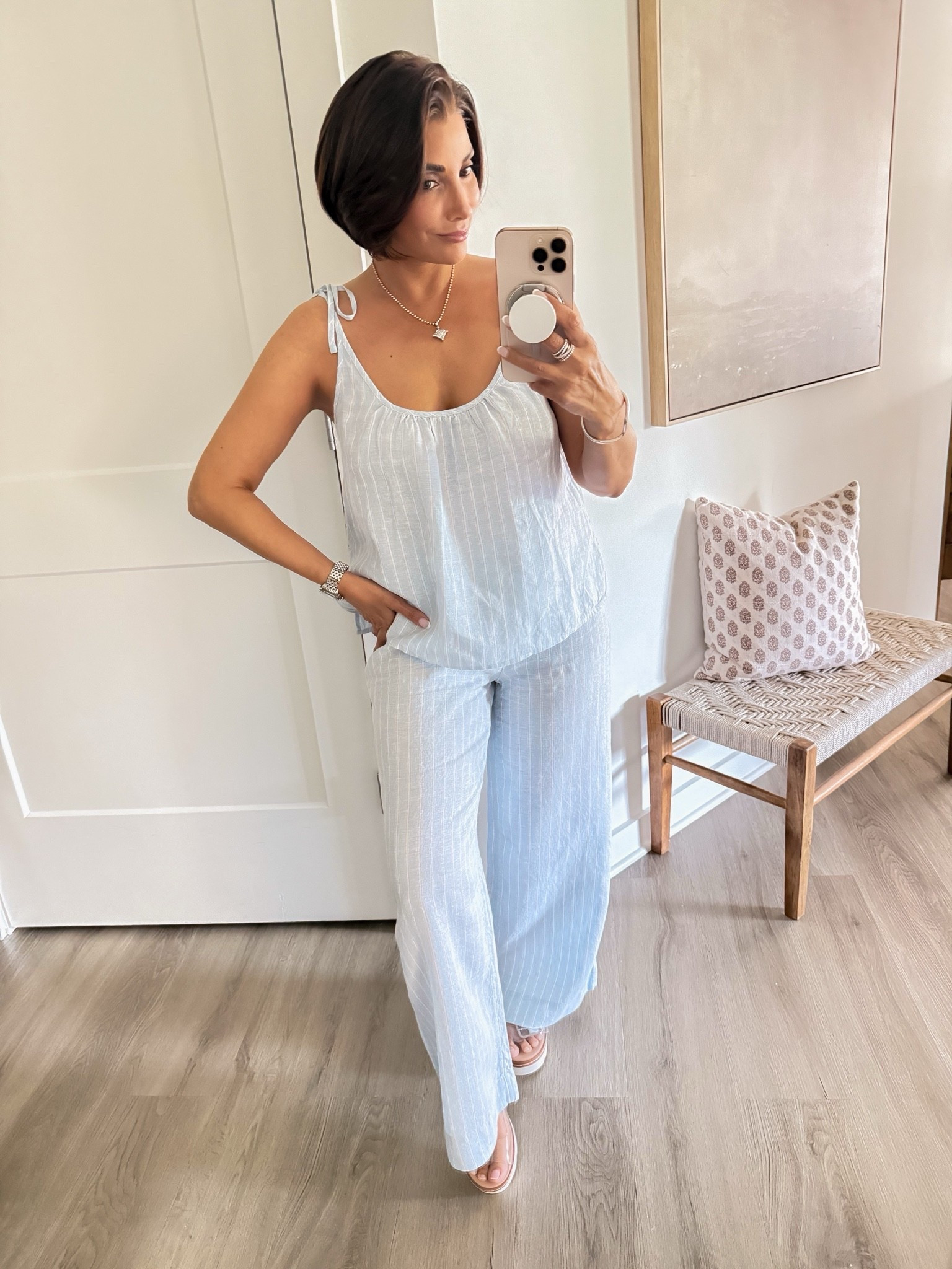 Wearing size xs in both top and bottom. This outfit is perfect in every way!

#LTKootd #LTKOver40 #LTKPetite