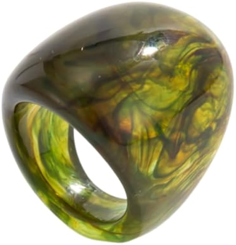 Women's Chunky Square Resin Statement Ring - Multiple Colors Acrylic Fashion Jewelry for Daily/Pa... | Amazon (US)