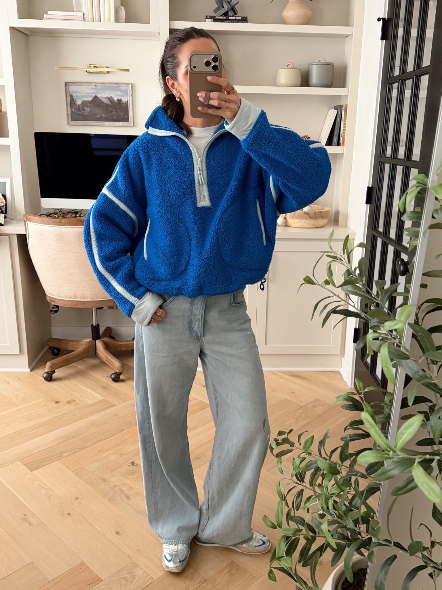 Outfit of the day for the hockey rink & pizza party 🏒🍕 
Pullover: sized up to a M 
Jeans: tts, size down if between (27)
Silver sneakers: tts 

#LTKdayinmylife #LTKmomlife #LTKootd