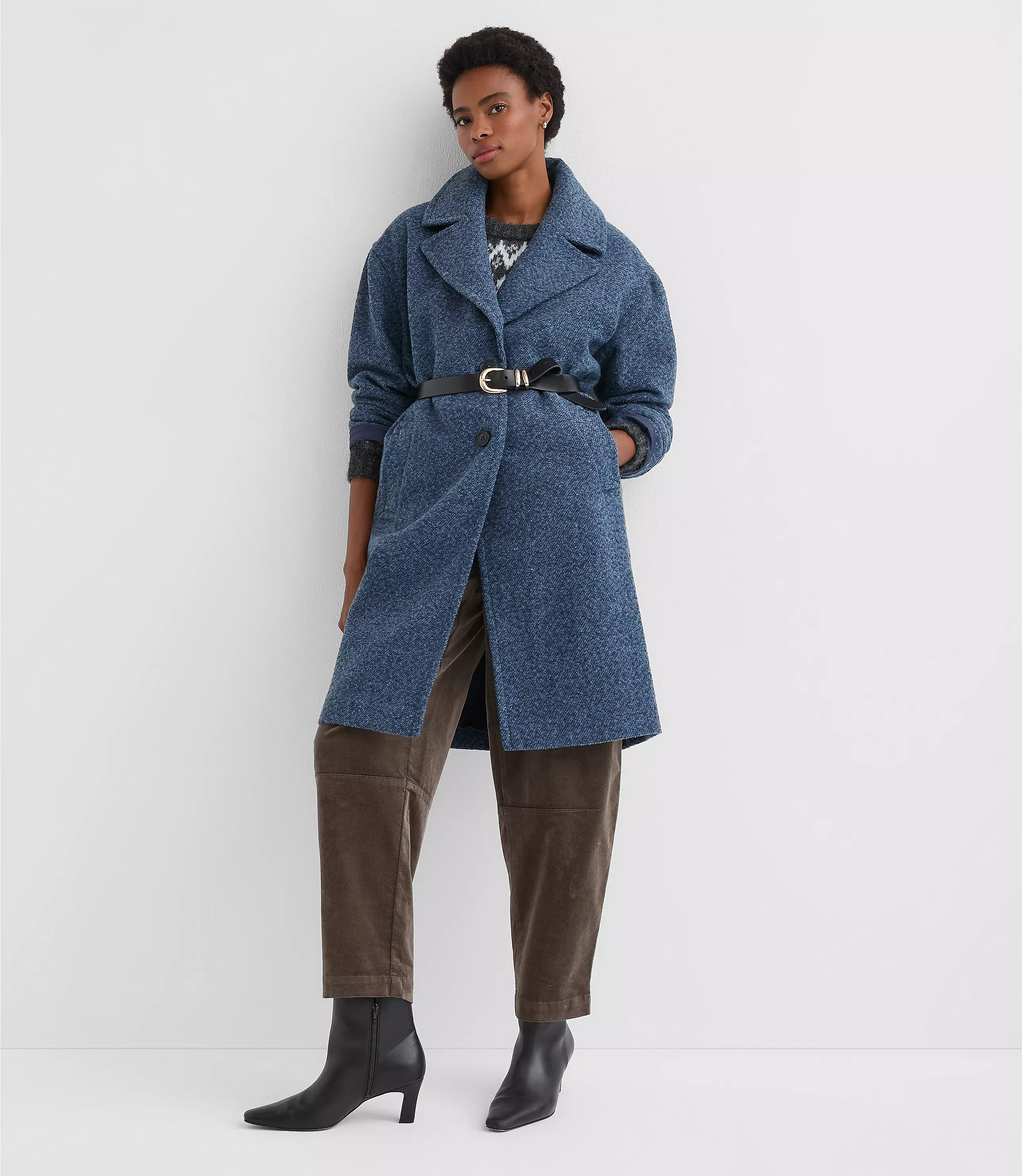 Tall Boucle Twill Cocoon Coat | LOFT