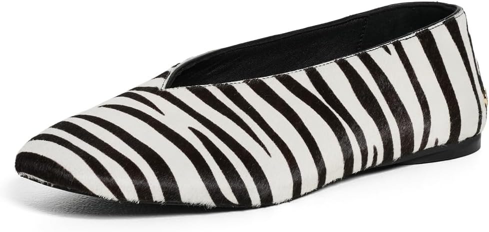 ANINE BING Women's Ana Flats Calf Hair Zebra Flats | Amazon (US)