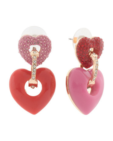 Double Heart Mismatch Earrings | TJ Maxx