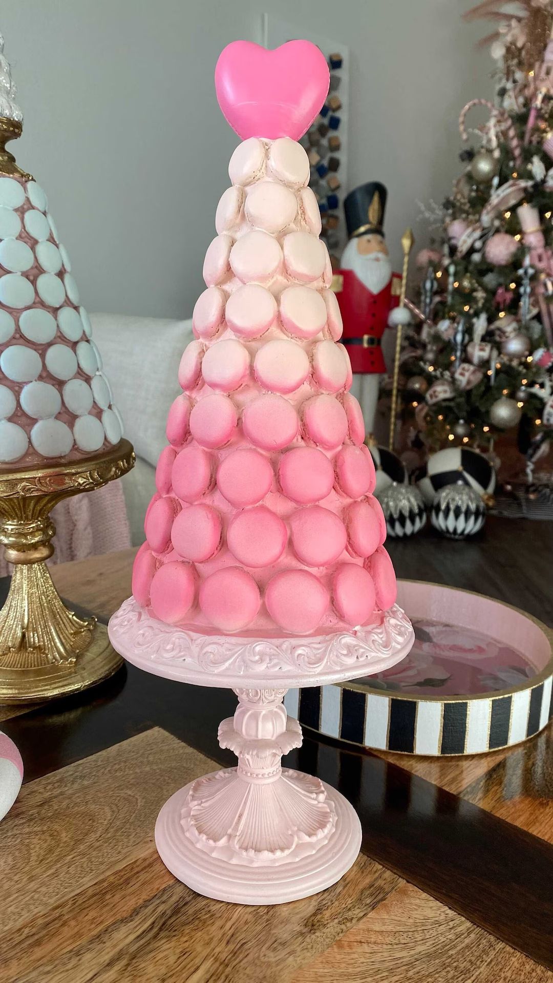 Valentines day pink Ombre Macaroon Tree On Pedestal | Etsy (US)