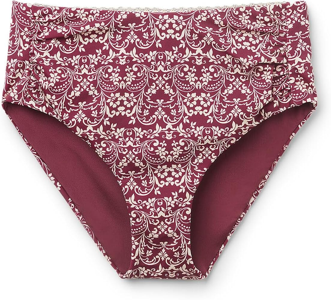 CALZEDONIA Woman's High Waist Shaping Swimsuit Bottoms Botanic Bordeaux | Amazon (US)
