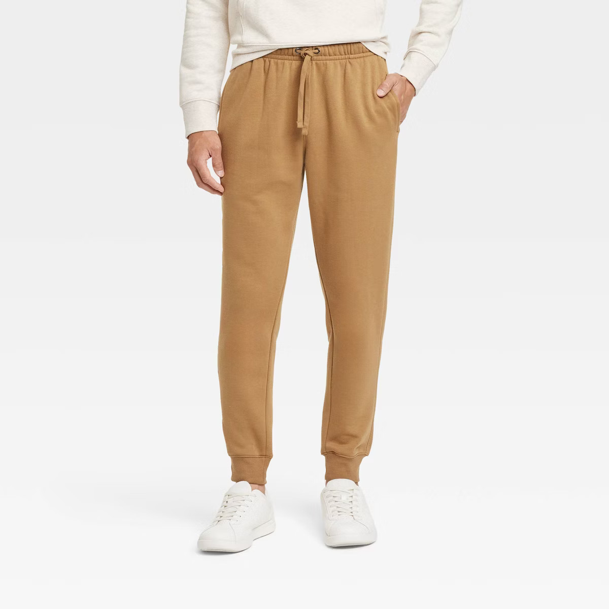 Men's Fleece Jogger Pants - Goodfellow & Co™ Brown L | Target