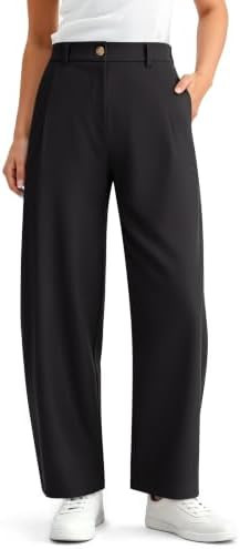NIMIN Women Barrel Work Pants High Waisted Business Casual Trousers | Amazon (US)