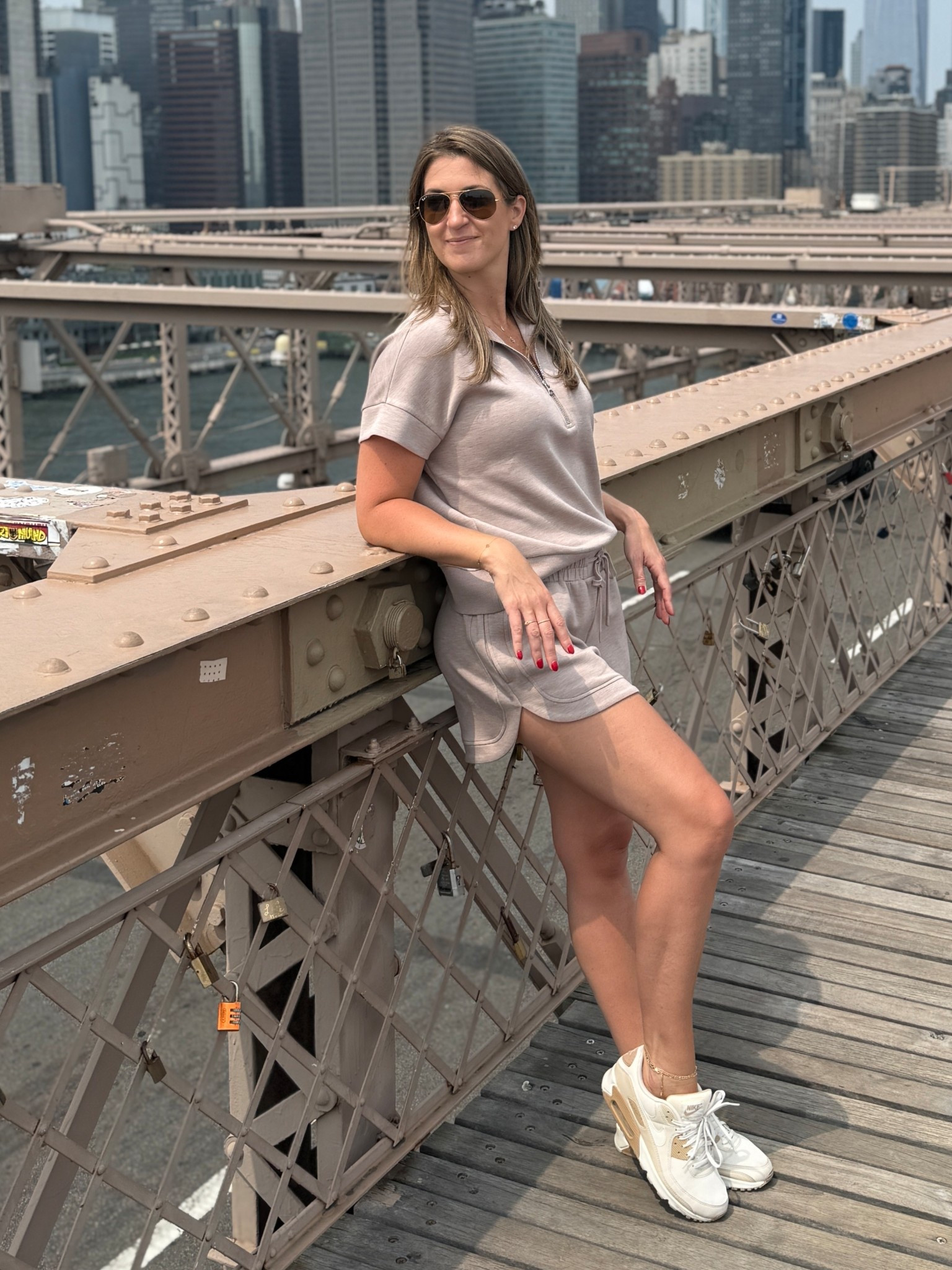 This taupe set was perfect for a day filled with lots of walking and sightseeing. There are so many fun colors available to mix and match but always start with neutral options as they’re easier to style. 

Shirt runs large so size down. Wearing size XS.
Shorts run TTS. Wearing size M. 

#LTKActive #LTKOver40 #LTKTravel