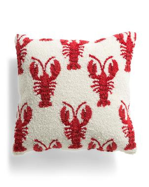 16x16 Lobster All Over Hook Pillow | TJ Maxx