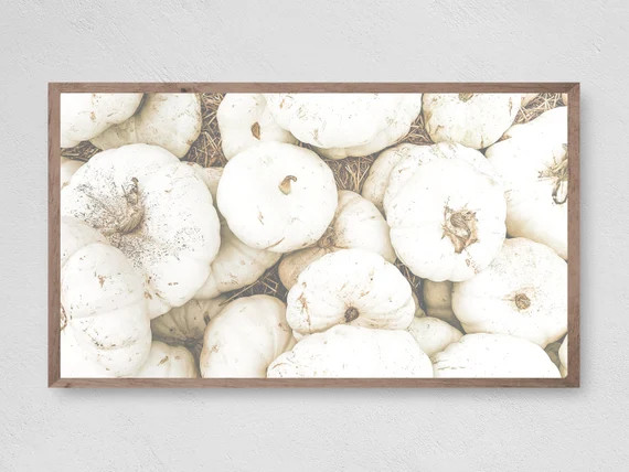 White Pumpkin Pile Samsung Frame TV Art Instant Download - Etsy | Etsy (US)