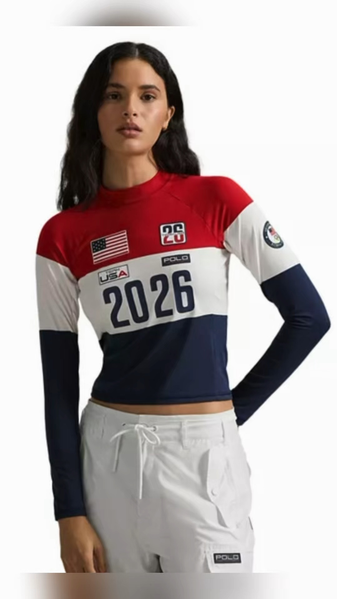 Team USA Stretch Jersey Mock Neck Top
Ralph Lauren 

* Team USA 26 patch and Polo Ralph Lauren patch at left chest
* Team USA patch and American flag print at the right chest
* 2026 print at center front
* Official logo patch of the U.S. Olympic Team at left sleeve
🔗https://bit.ly/RBHOUSEWIFE

#LTKootd