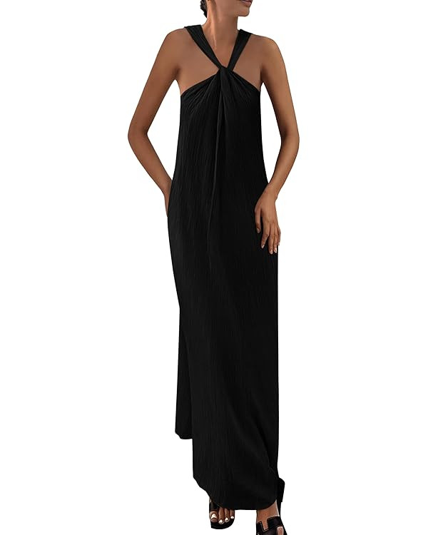 PRETTYGARDEN Womens 2025 Casual Long Summer Dresses Sleeveless Strappy Loose Flowy Beach Vacation... | Amazon (US)