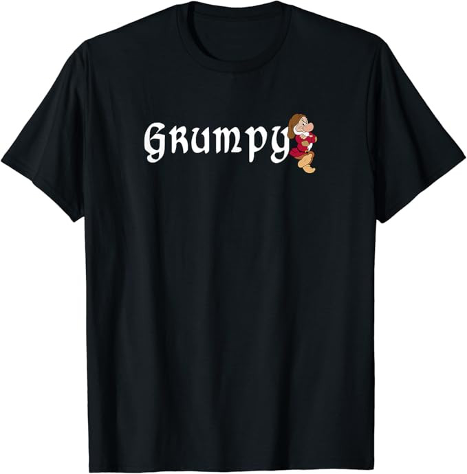 Disney Snow White Grumpy Leaning On Name Banner T-Shirt | Amazon (US)