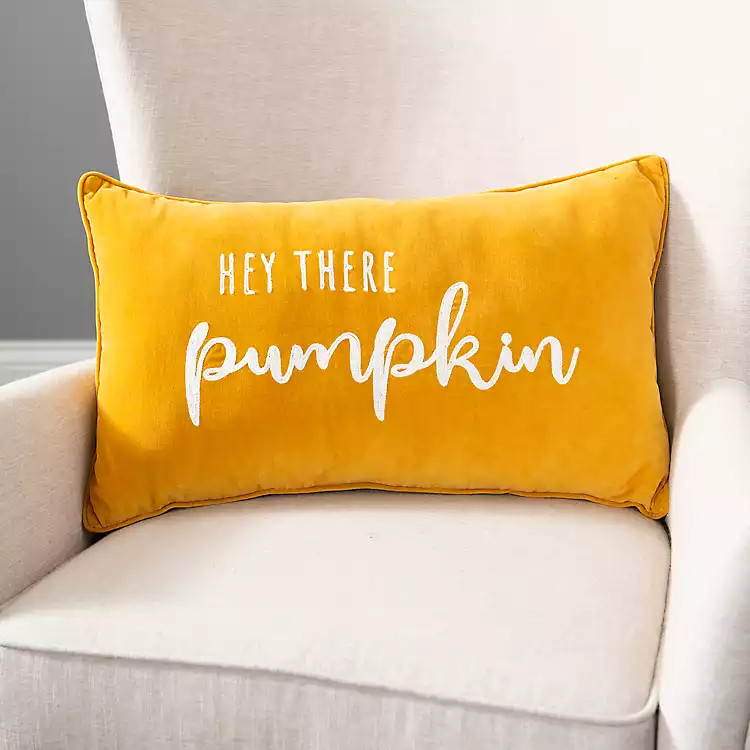 New!Mustard Hey There Pumpkin Accent Pillow | Kirkland's Home