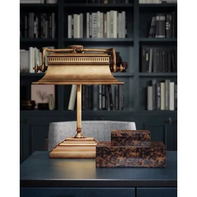 Malvasia 19'' Vintage Brass Desk Lamp | Wayfair North America