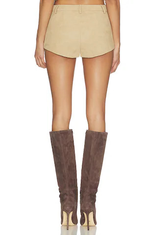 Jayla Faux Leather Short in Soft Beige | Revolve Clothing (Global)