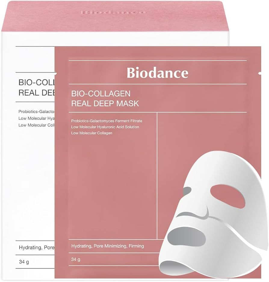 BIODANCE Bio-Collagen Real Deep Mask, Hydrating Overnight Hydrogel Mask, Pore Minimizing, Elastic... | Amazon (US)