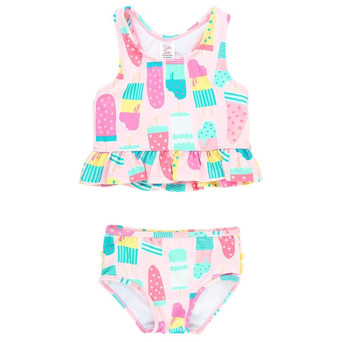 RuffleButts Toddler Girls Peplum Tankini - Ice Cream Social, Size 3T | Target