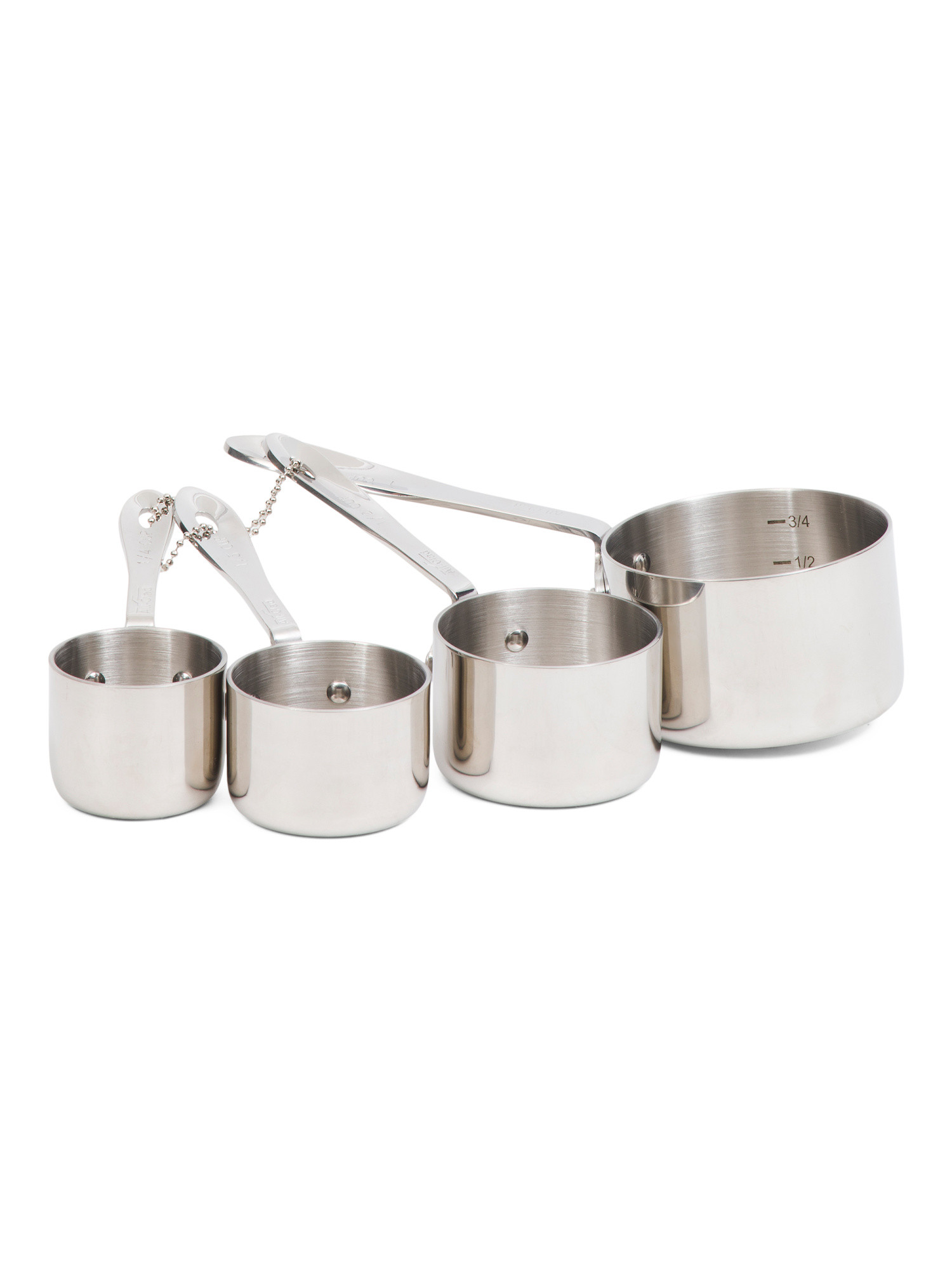 4pc Tri-ply Stainless Steel Measuring Cups Slightly Blemished | TJ Maxx
