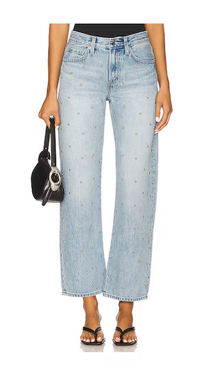 PISTOLA Lexi Mid Rise Bowed Straight Jeans in Blue. - size 23 | Revolve Clothing (Global)