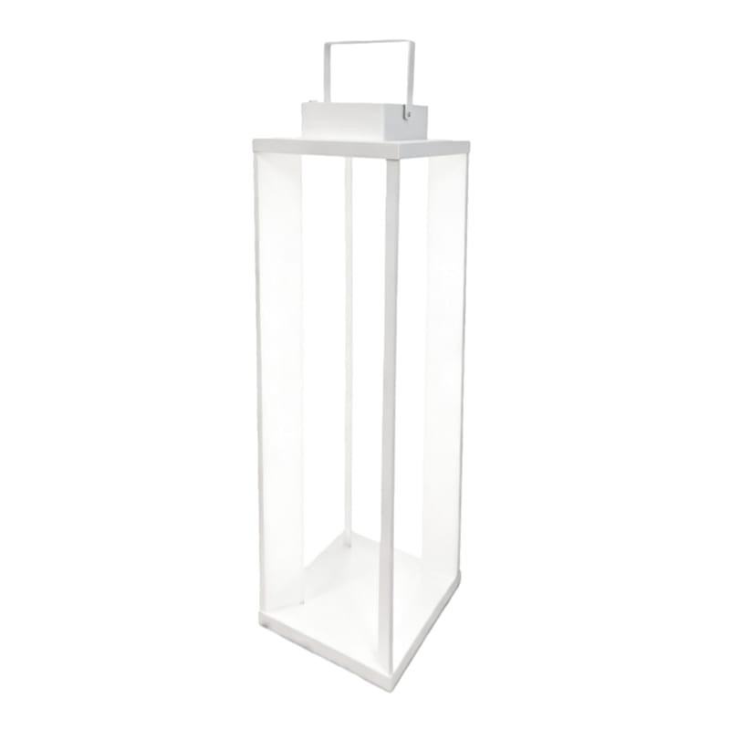 White Modern Outdoor Lantern, 30" | At Home