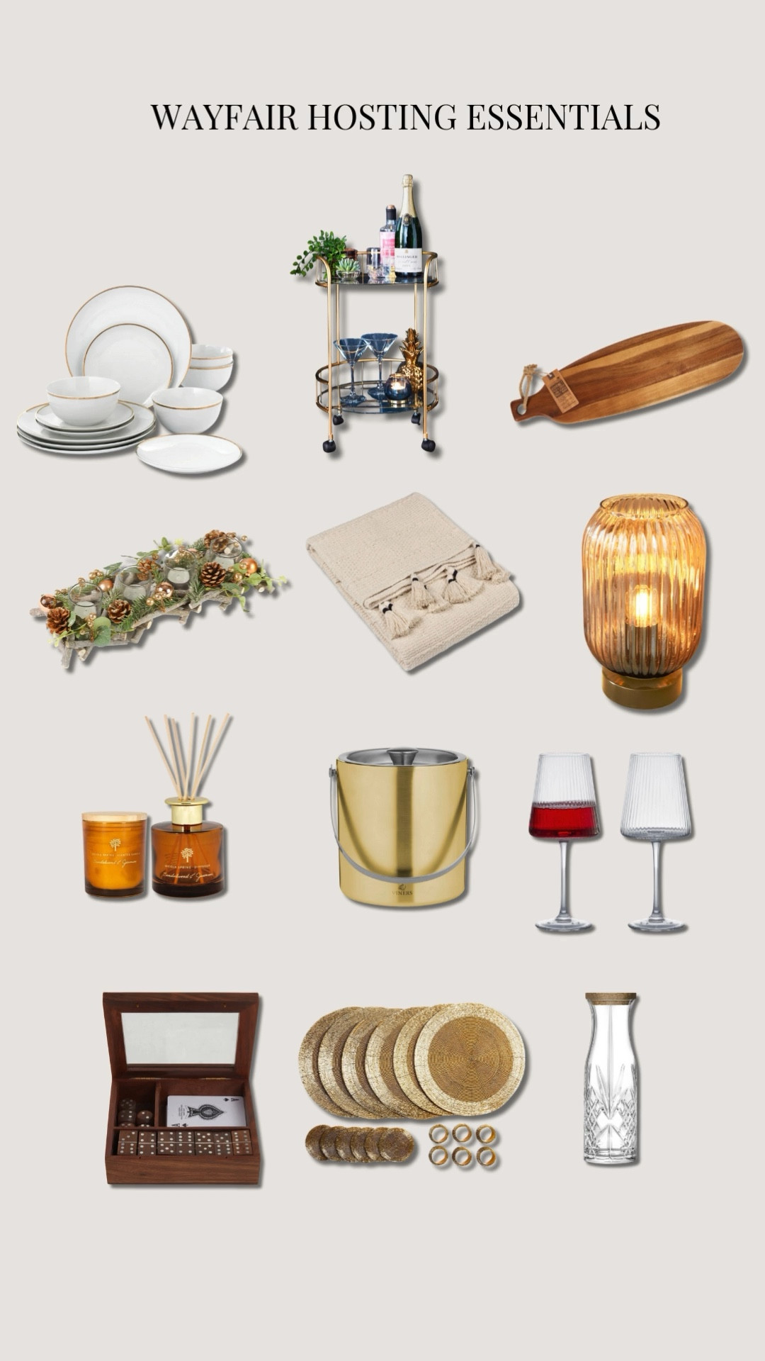 My essentials for hosting a cosy night in 🤍 found so many good bits on @wayfairuk who currently have up to 60% off until 1st December! Ad