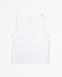 cropped shell rib tank | Abercrombie & Fitch (US)