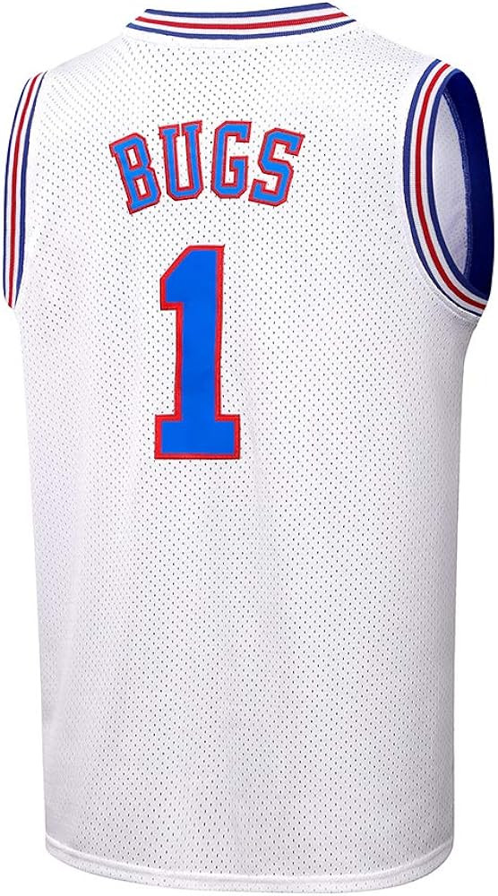 Bugs #1 Space Men's Movie Jersey Basketball Jersey S-XXXL White/Black | Amazon (US)